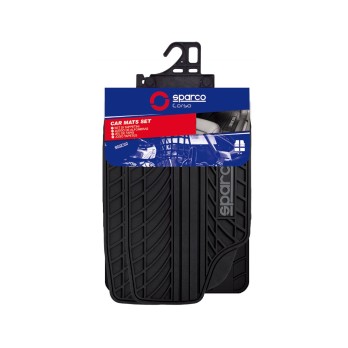 Πατάκια Λάστιχο μαύρα 4τμχ Sparco