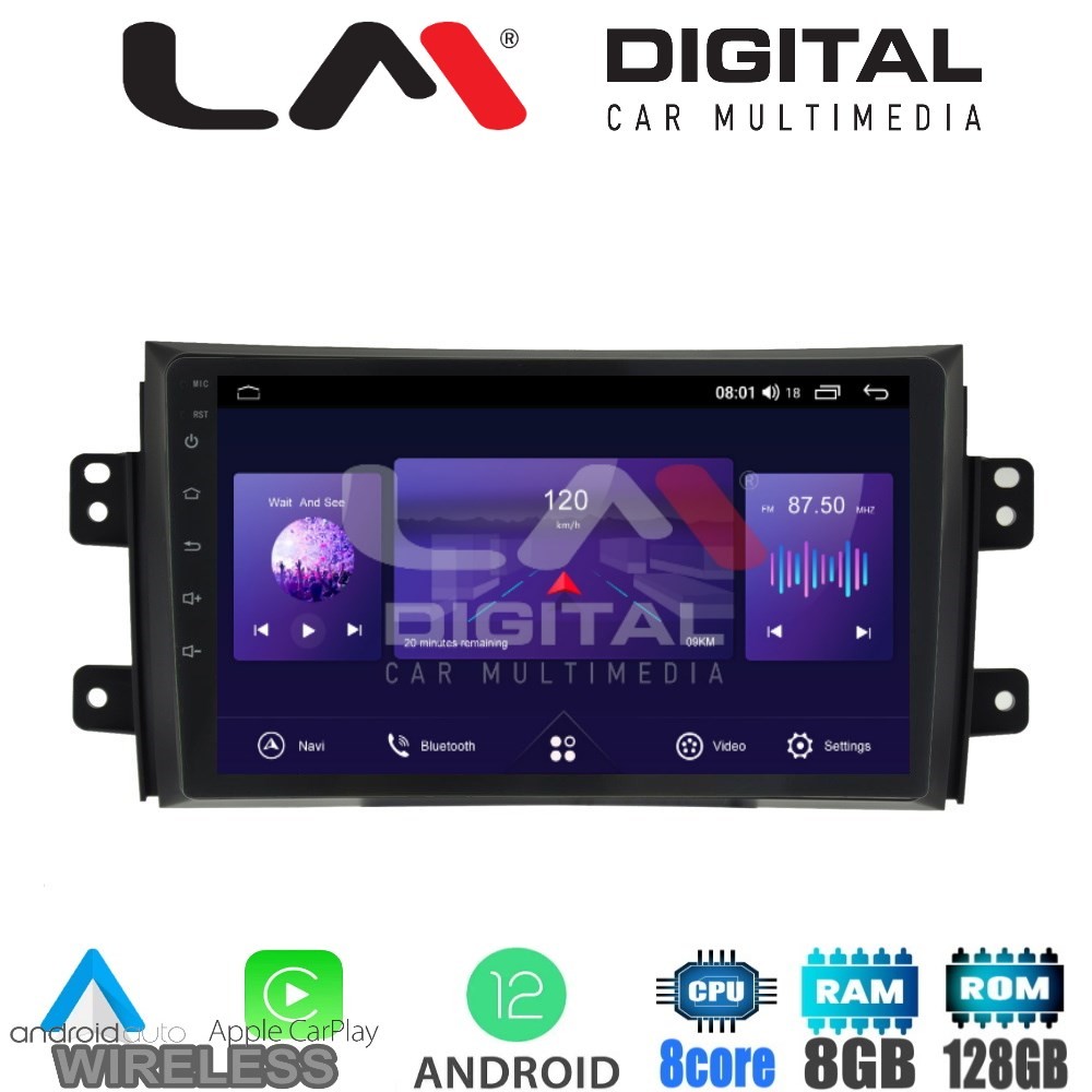 LM Digital - LM ZT8446 GPS Οθόνη OEM Multimedia Αυτοκινήτου για FIAT SEDICI & SUZUKI SX4 2005-2013 (CarPlay/A