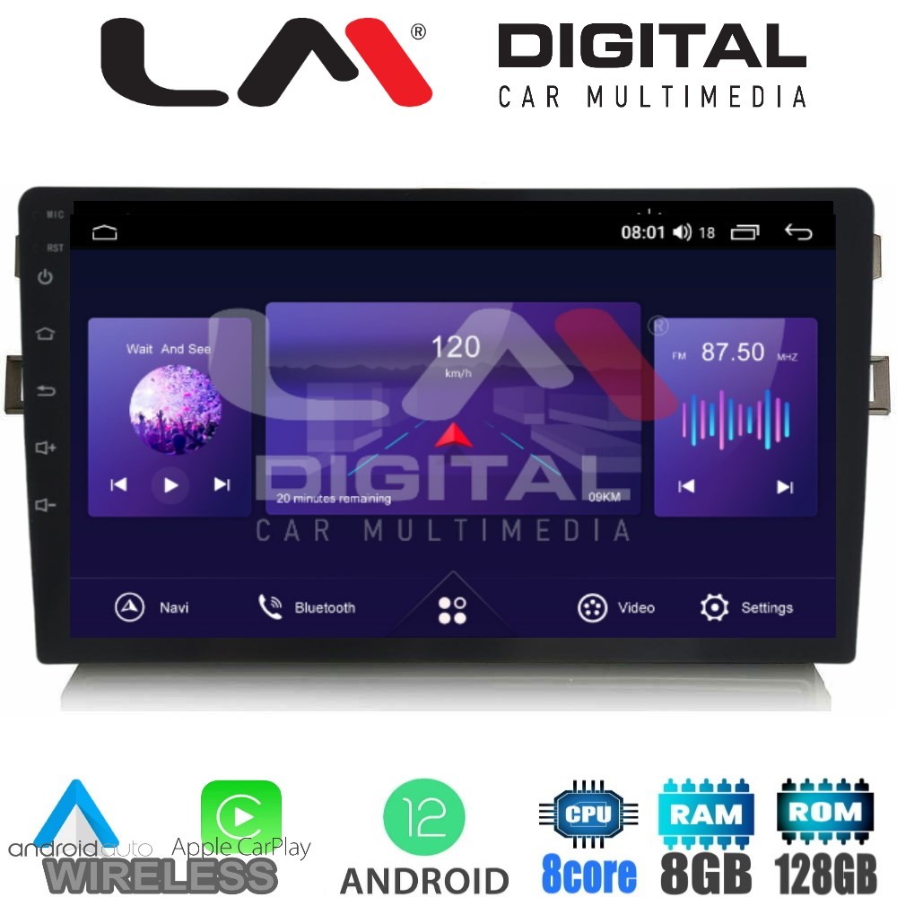 LM Digital - LM ZT8028B GPS Οθόνη OEM Multimedia Αυτοκινήτου για Toyota Auris 2007  2012 (CarPlay/AndroidAuto
