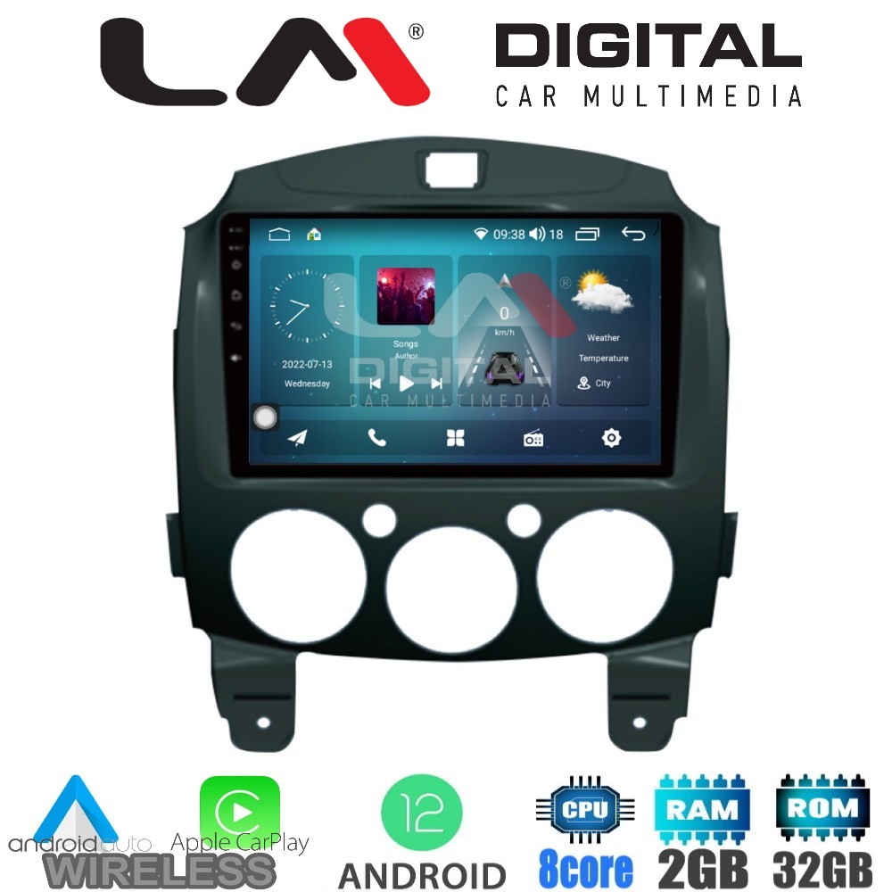 LM Digital - LM ZR8430 GPS Οθόνη OEM Multimedia Αυτοκινήτου για MAZDA 2 20072014 (CarPlay/AndroidAuto/BT/GPS/