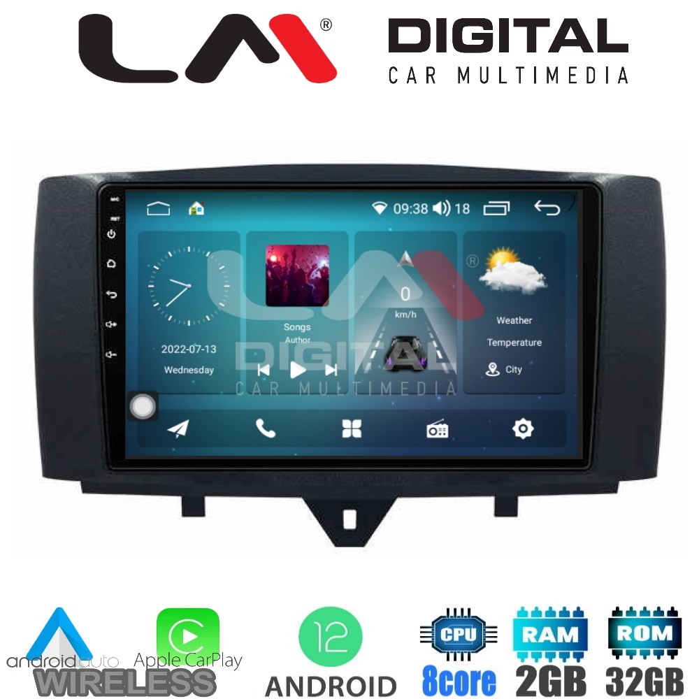 LM Digital - LM ZR8587 GPS Οθόνη OEM Multimedia Αυτοκινήτου για SMART ForTwo 2011 2015 (CarPlay/AndroidAuto/B
