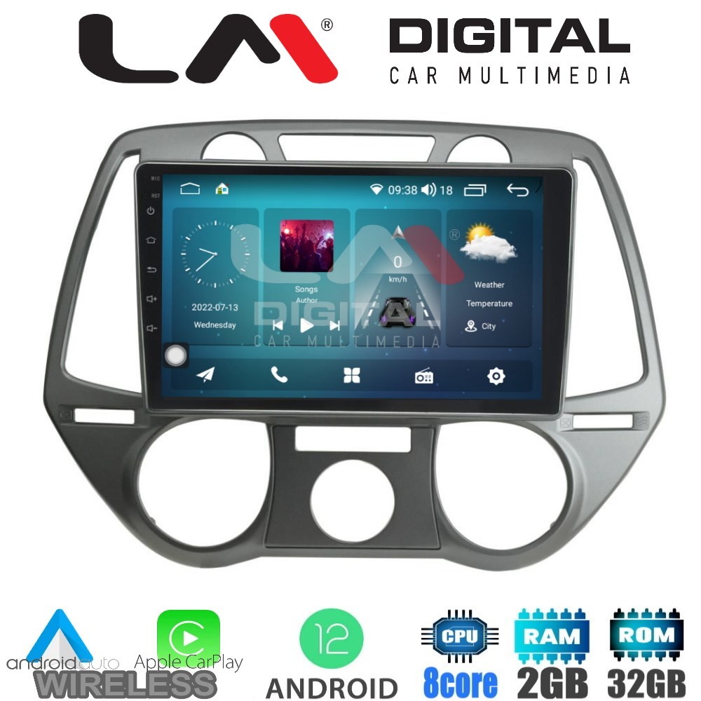 LM Digital - LM ZR8838 GPS Οθόνη OEM Multimedia Αυτοκινήτου για Hyundai i20 2008  2014 (CarPlay/AndroidAuto/B