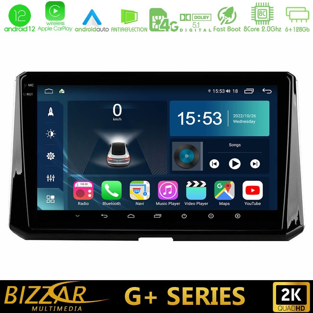 Bizzar G+ Series Toyota Corolla 2019-2022 8core Android12 6+128GB Navigation Multimedia Tablet 9"