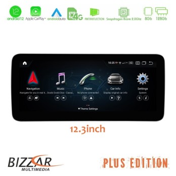 Bizzar OEM Mercedes A/CLA/GLA Class NTG4.5 Android12 (8+128GB) Navigation Multimedia 12,3″ Anti-reflection