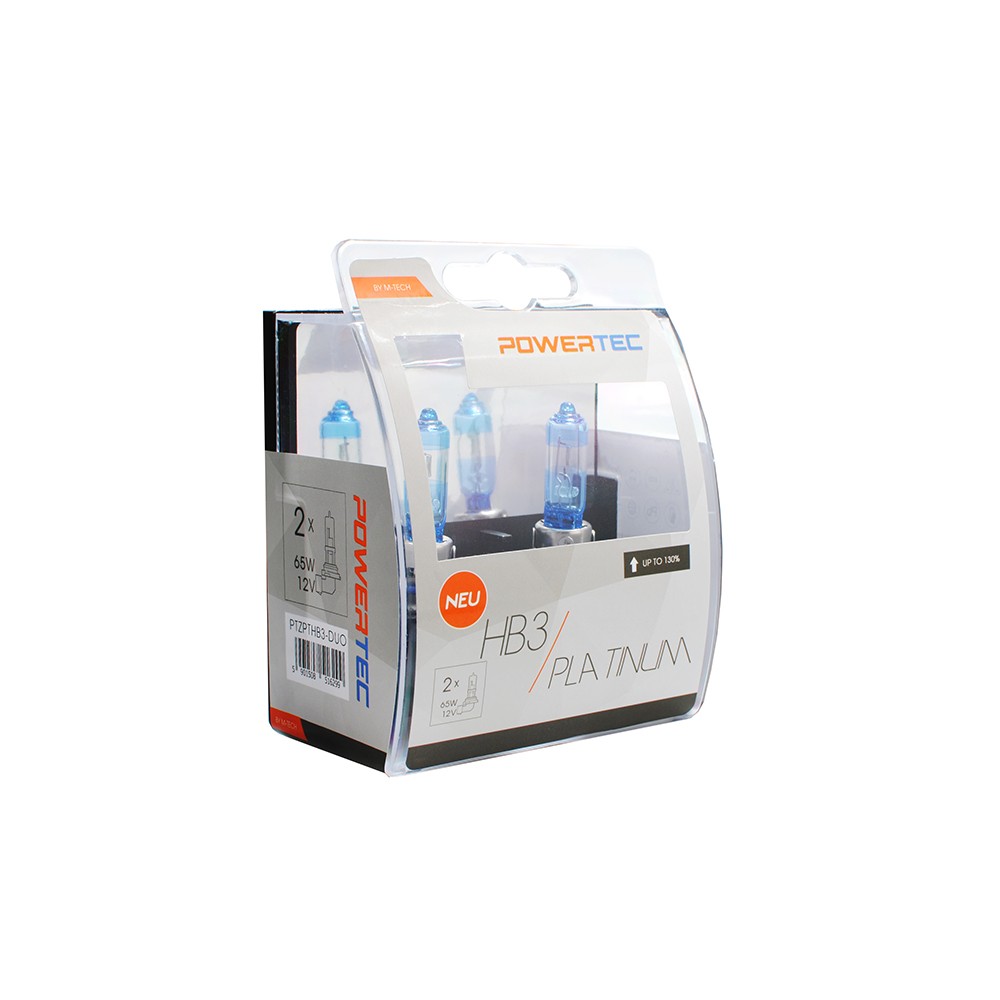 HB3 12V 65W 3.250K +130% P20d POWERTECK PLATINUM 2ΤΕΜ. M-TECH