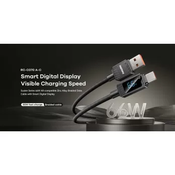REMAX RC-C070_A-C USB-A to Type-C 66W Fast Charging Cable with Display
