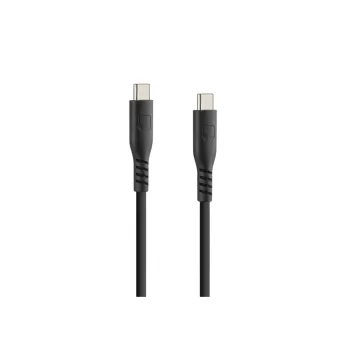 ΚΑΛΩΔΙΟ ΦΟΡΤΙΣΗΣ USB TYPE C  TYPE C 3000mA/60W (PD POWER DELIVERY) ΣΙΛΙΚΟΝΗΣ ΜΑΥΡΟ 60cm OPTILINE​​ LAMPA - 1 TEM.
