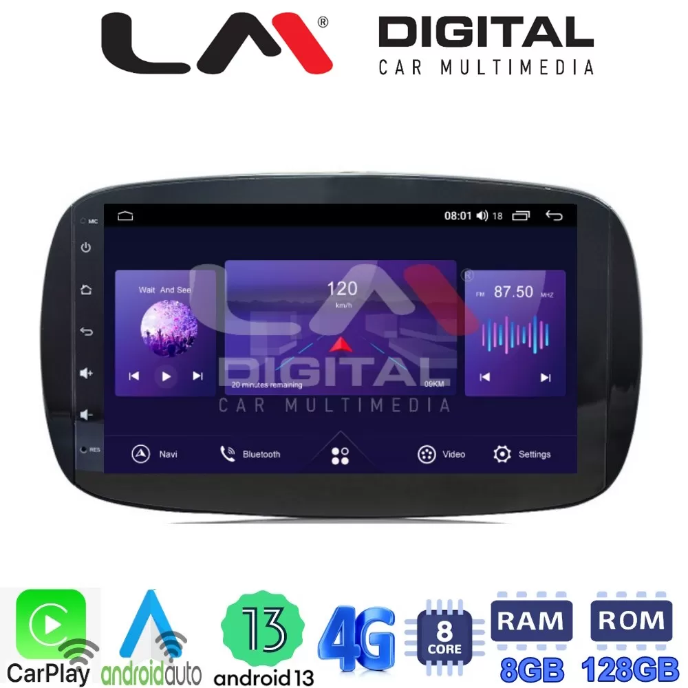 LM Digital - LM ZT8029 GPS Οθόνη OEM Multimedia Αυτοκινήτου για SMART ForTwo 2015 (CarPlay/AndroidAuto/BT/GPS