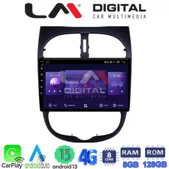 LM Digital - LM ZT8206 GPS Οθόνη OEM Multimedia Αυτοκινήτου για Peugeot 206 2002  2006 (CarPlay/AndroidAuto/B