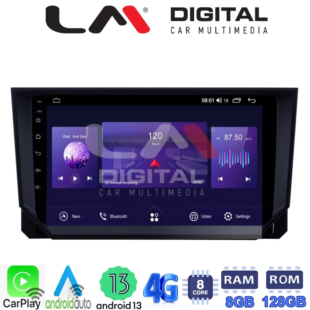 LM Digital - LM ZT8222 GPS Οθόνη OEM Multimedia Αυτοκινήτου για Seat Ibiza - Arona 2018 (CarPlay/AndroidAuto/