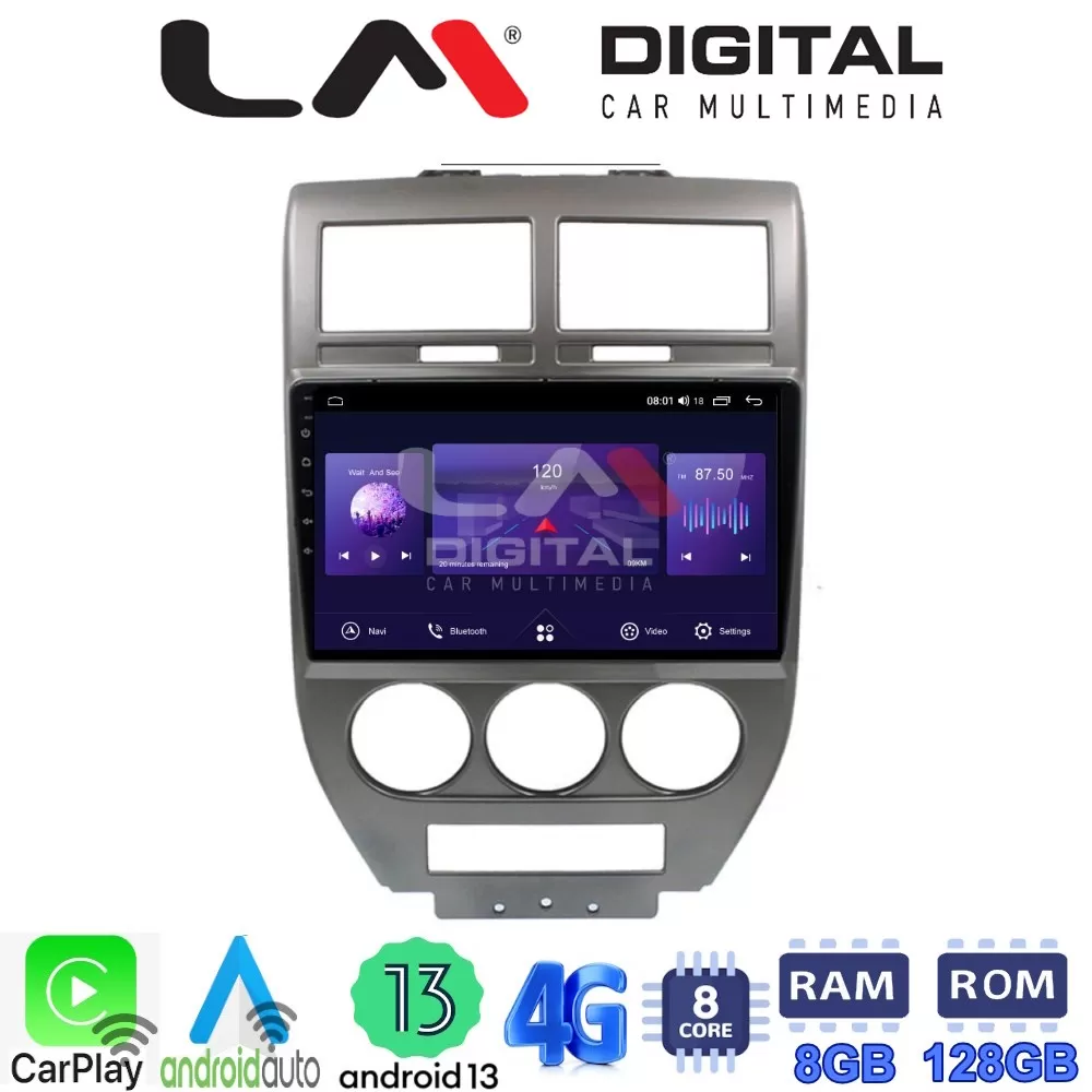 LM Digital - LM ZT8251 GPS Οθόνη OEM Multimedia Αυτοκινήτου για JEEP COMPASS 20072011 (CarPlay/AndroidAuto/BT