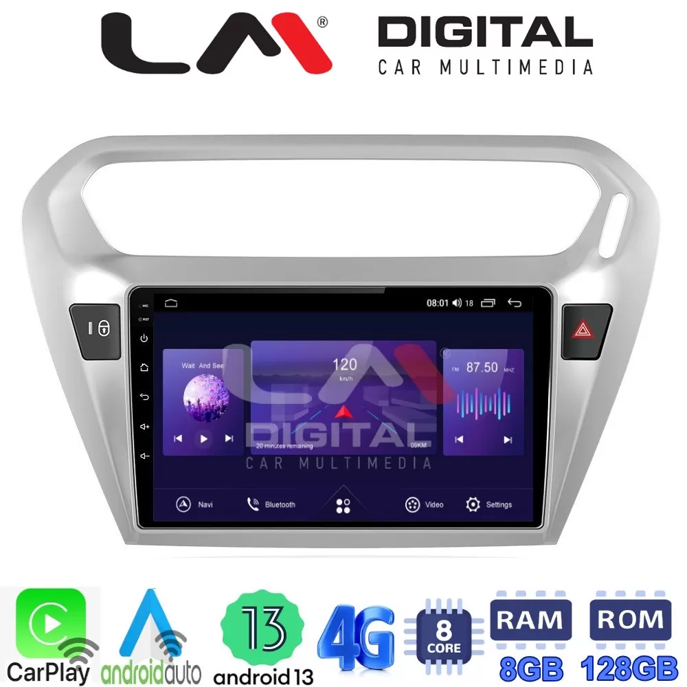 LM Digital - LM ZT8294 GPS Οθόνη OEM Multimedia Αυτοκινήτου για Citroen Elyse '13 Peugeot 301 '13 (CarPlay/An