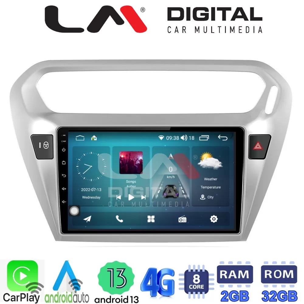 LM Digital - LM ZR8294 GPS Οθόνη OEM Multimedia Αυτοκινήτου για Citroen Elyse '13 Peugeot 301 '13 (CarPlay/An