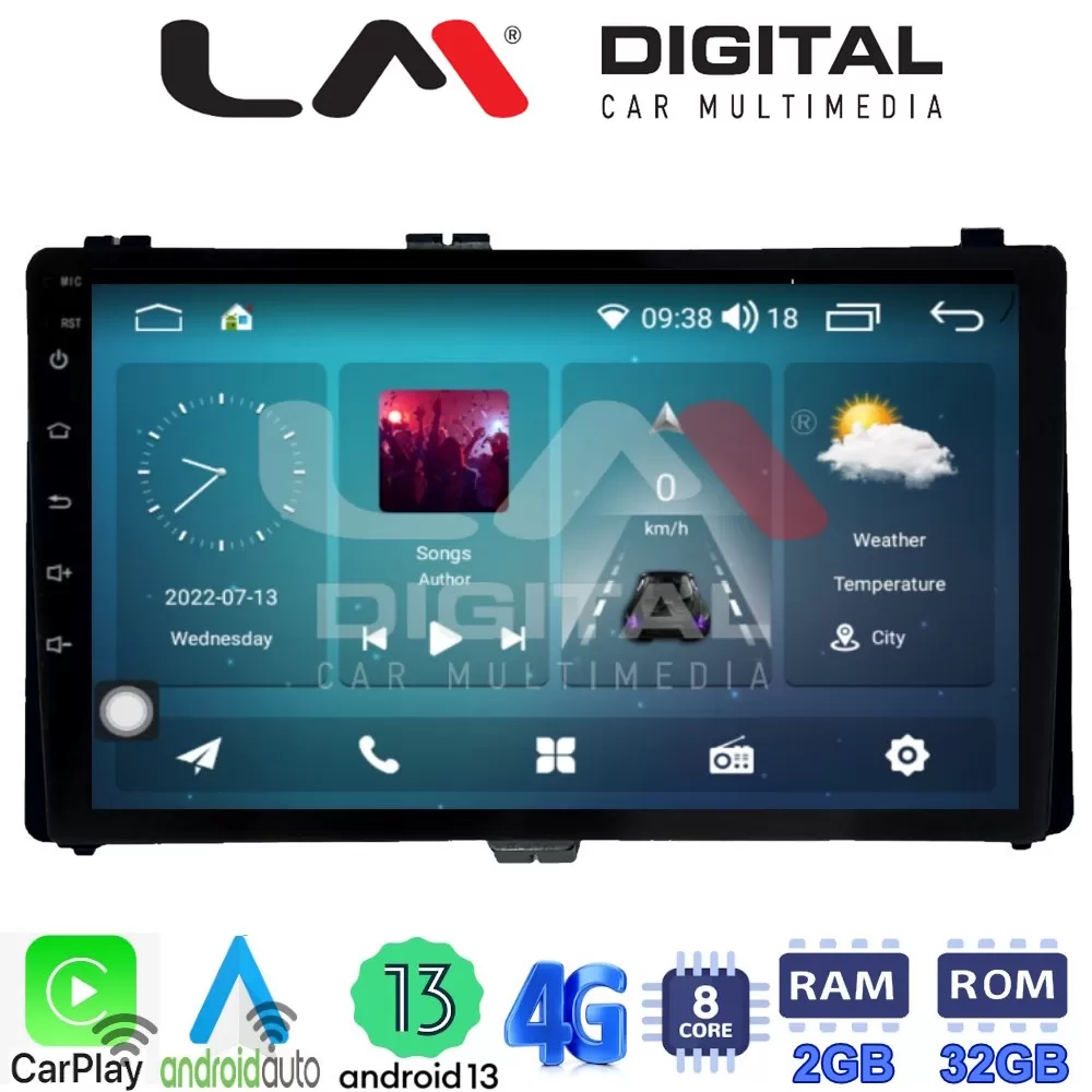 LM Digital - LM ZR8418 GPS Οθόνη OEM Multimedia Αυτοκινήτου για Toyota Auris '15 & Corolla '17-'19 (CarPlay/A