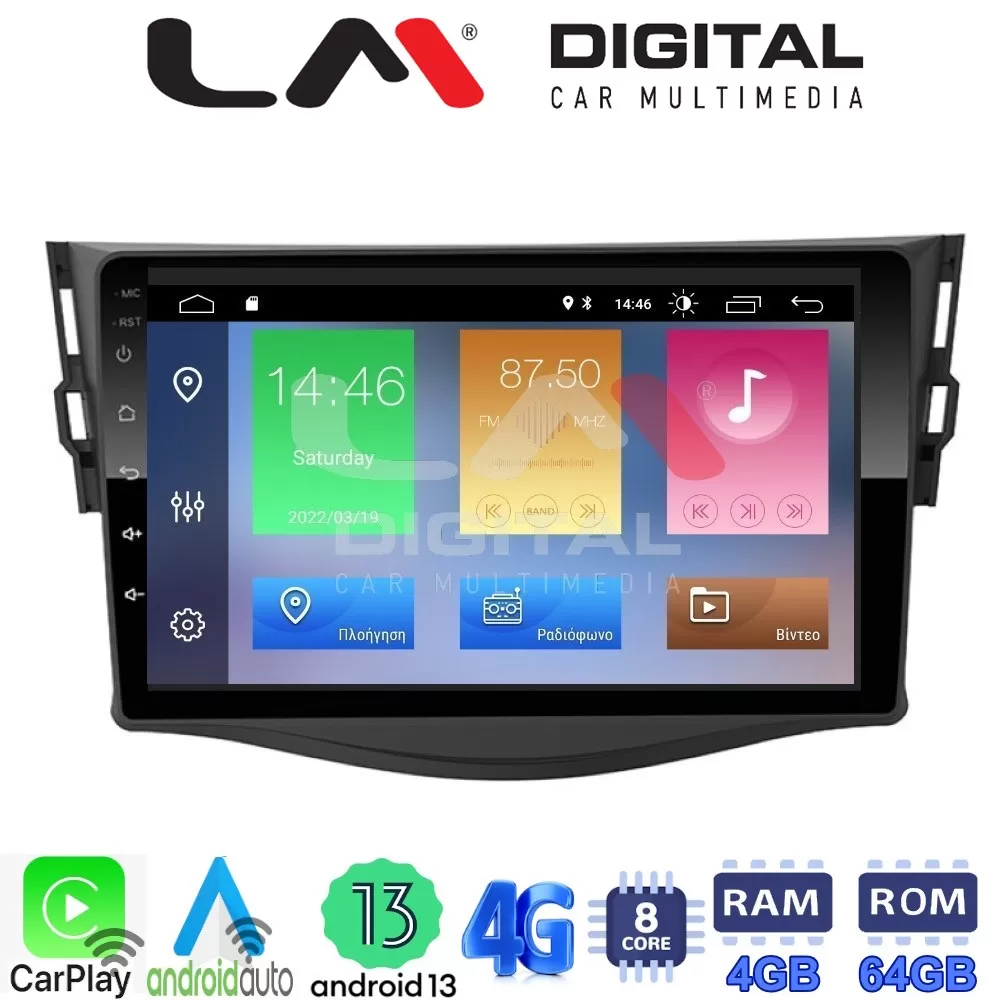LM Digital - LM ZC8018 GPS Οθόνη OEM Multimedia Αυτοκινήτου για TOYOTA RAV4 2006  2012 (CarPlay/AndroidAuto/B