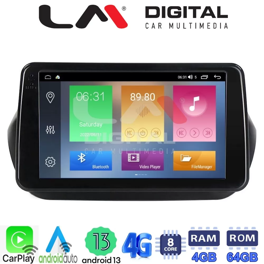 LM Digital - LM ZC8195 GPS Οθόνη OEM Multimedia Αυτοκινήτου για Fiorino, Citroen, Nemo, Bipper (CarPlay/Andro