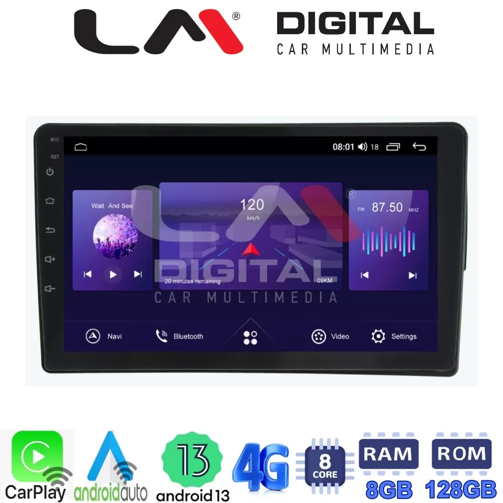 LM Digital - LM ZT8198 GPS Οθόνη OEM Multimedia Αυτοκινήτου για Fiat 500 2017  (CarPlay/AndroidAuto/BT/GPS/WI