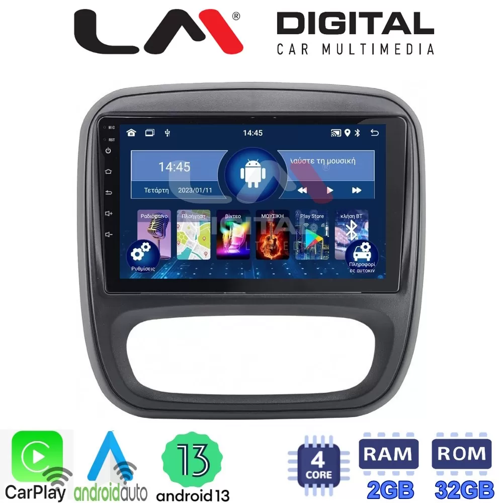 LM Digital - LM ZN4706 GPS Οθόνη OEM Multimedia Αυτοκινήτου για Opel Vivaro 2014  2020Renault Traffic 2014  2