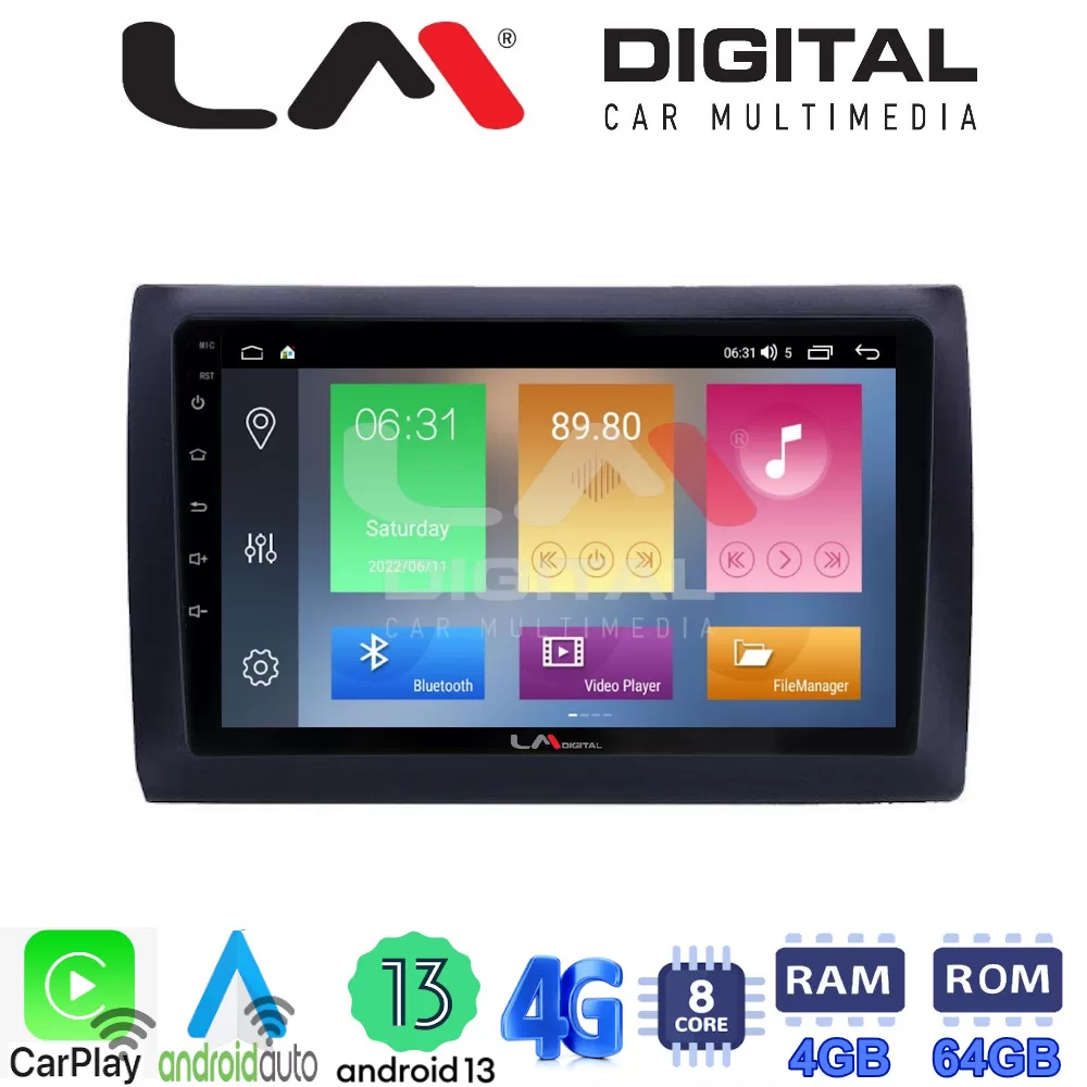 LM Digital - LM ZC8466 GPS Οθόνη OEM Multimedia Αυτοκινήτου για Fiat Stilo 2001  2007 (CarPlay/AndroidAuto/BT