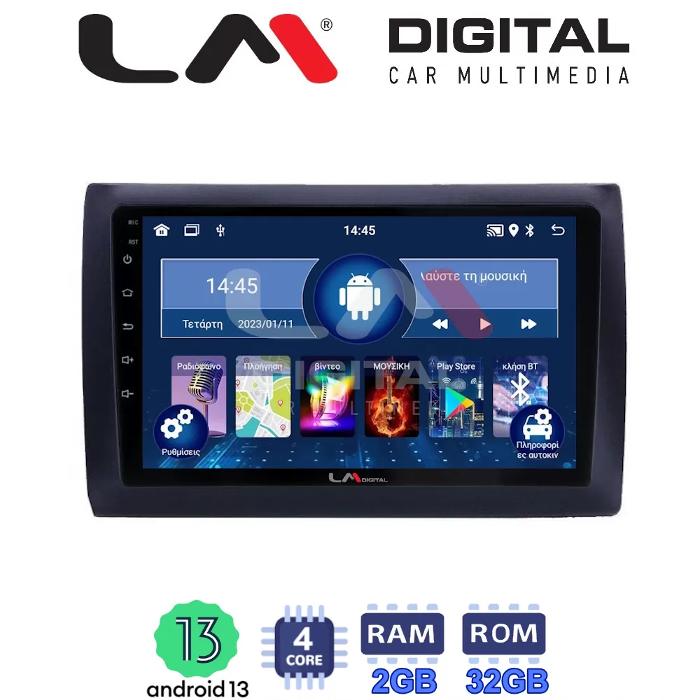 LM Digital - LM ZL4466 GPS Οθόνη OEM Multimedia Αυτοκινήτου για Fiat Stilo 2001  2007 (BT/GPS/WIFI/GPRS)