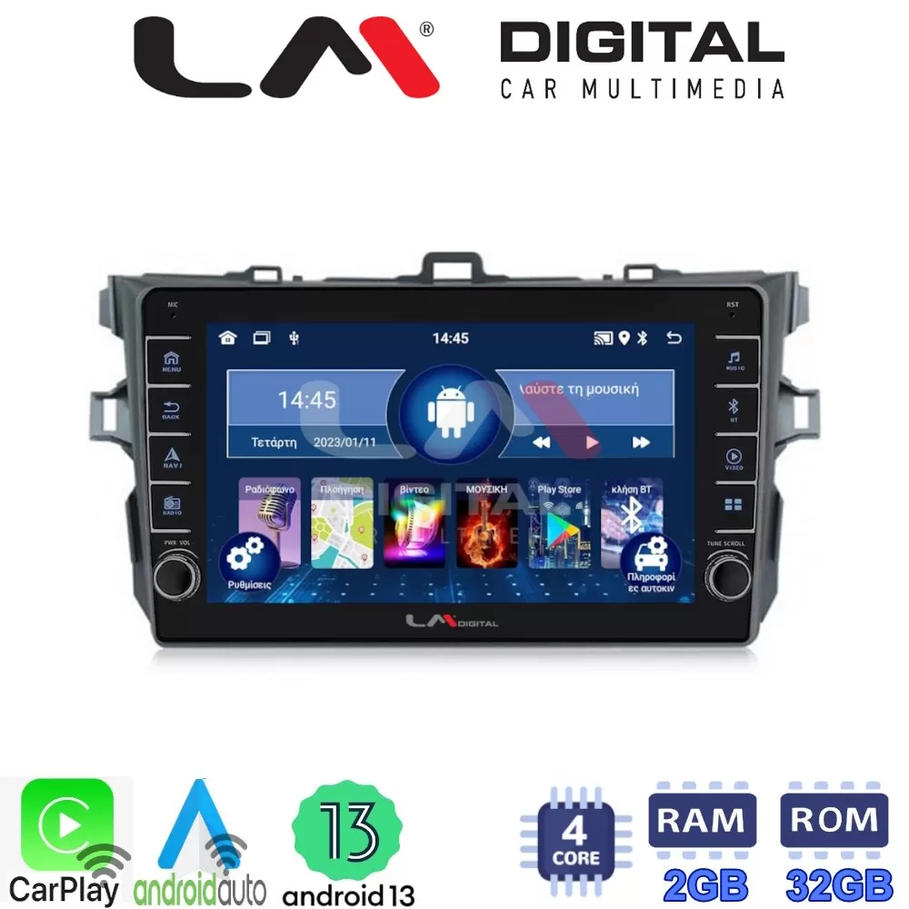 LM Digital - LM ZG4063 GPS Οθόνη OEM Multimedia Αυτοκινήτου για TOYOTA COROLLA 20062012 (CarPlay/AndroidAuto/