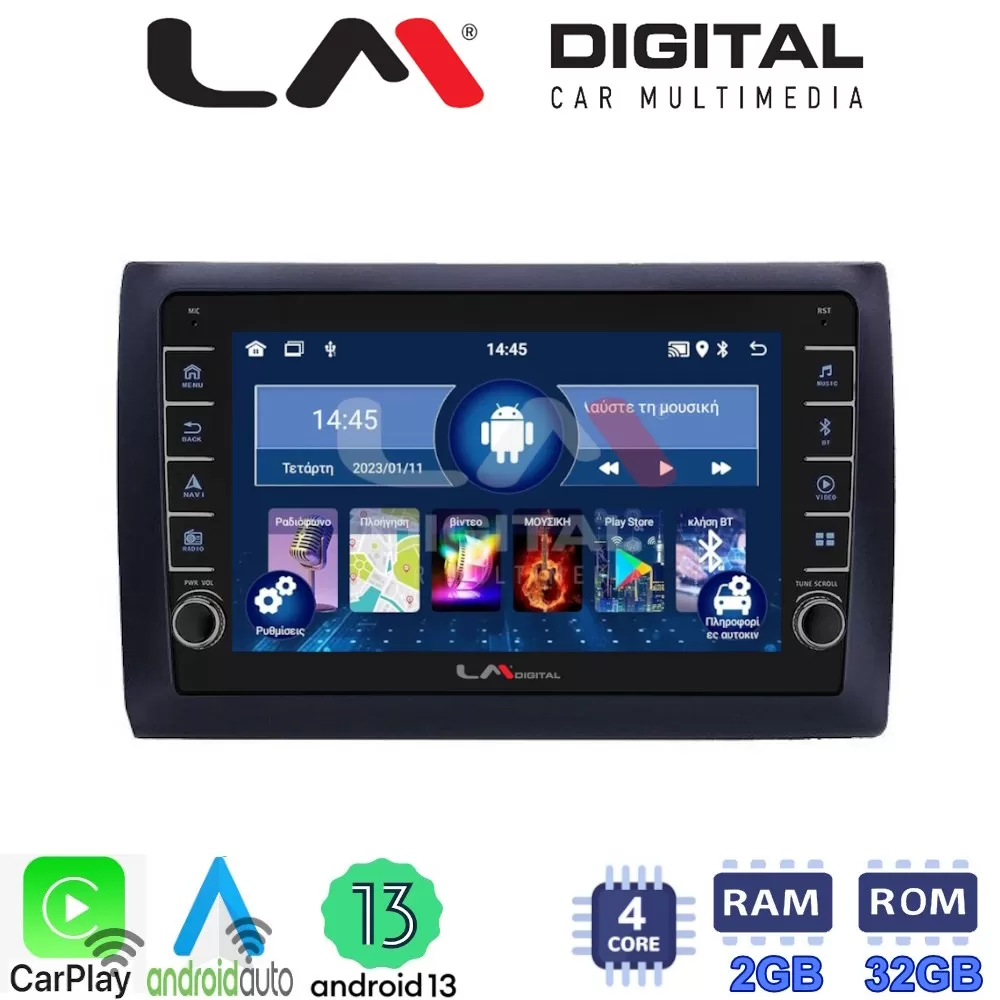 LM Digital - LM ZG4466 GPS Οθόνη OEM Multimedia Αυτοκινήτου για Fiat Stilo 2001  2007 (CarPlay/AndroidAuto/BT