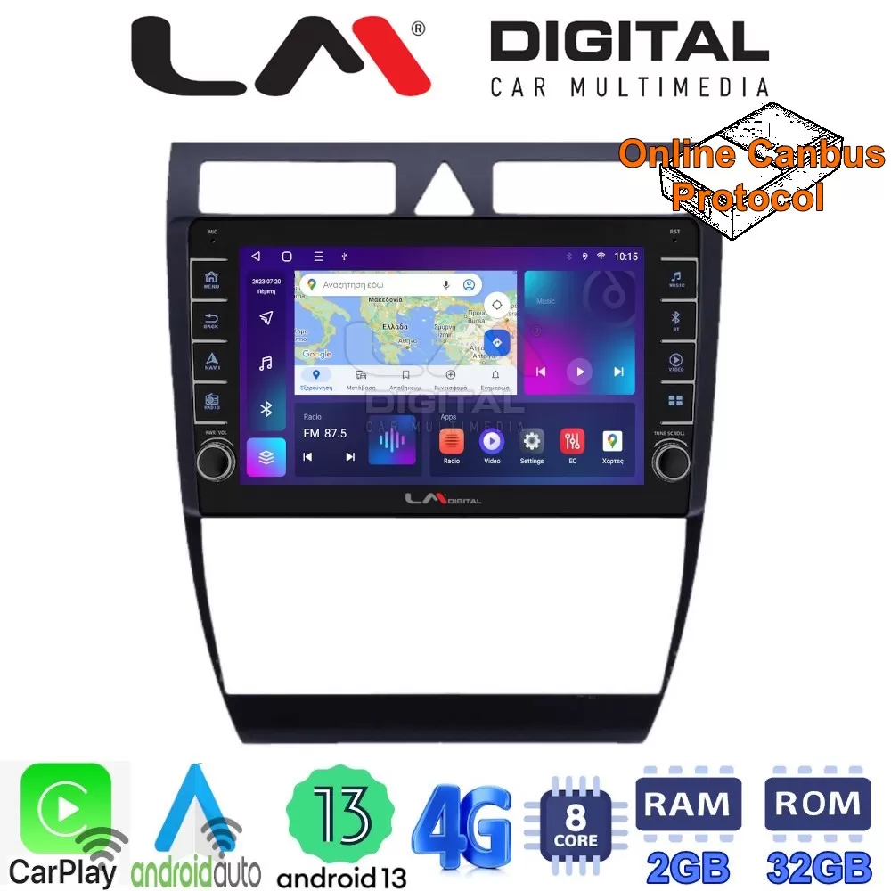 LM Digital - LM ZG8102 GPS Οθόνη OEM Multimedia Αυτοκινήτου για Audi A6 1998  2004 (CarPlay/AndroidAuto/BT/GP
