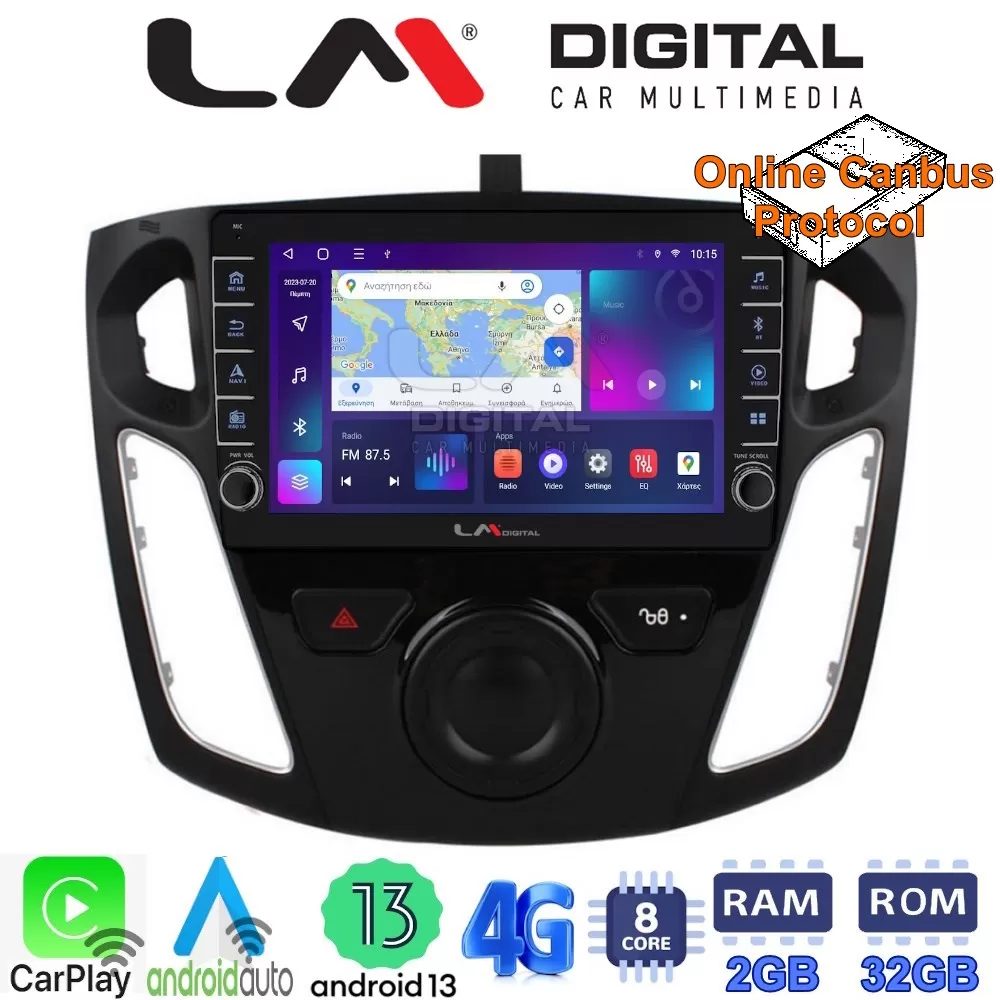 LM Digital - LM ZG8150 GPS Οθόνη OEM Multimedia Αυτοκινήτου για FORD FOCUS 20152018 (CarPlay/AndroidAuto/BT/G