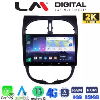 LM Digital - LM ZQ8206 GPS Οθόνη OEM Multimedia Αυτοκινήτου για Peugeot 206 2002  2006 (CarPlay/AndroidAuto/B