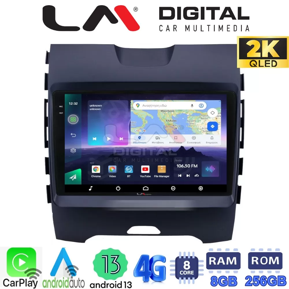 LM Digital - LM ZQ8248 GPS Οθόνη OEM Multimedia Αυτοκινήτου για Ford Edge 2016  (CarPlay/AndroidAuto/BT/GPS/W