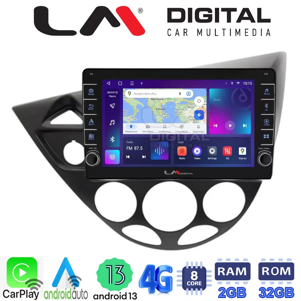 LM Digital - LM ZG8236 GPS Οθόνη OEM Multimedia Αυτοκινήτου για Ford Focus 1998  2004 (CarPlay/AndroidAuto/BT