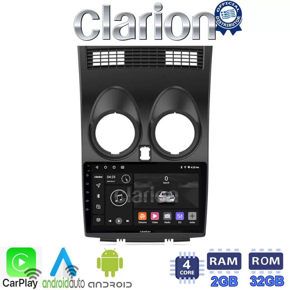 CLARION GL31001 Οθόνη OEM Multimedia Αυτοκινήτου για NISSAN QASHQAI 2007  2013 (CarPlay/AndroidAuto/BT/GPS/WI