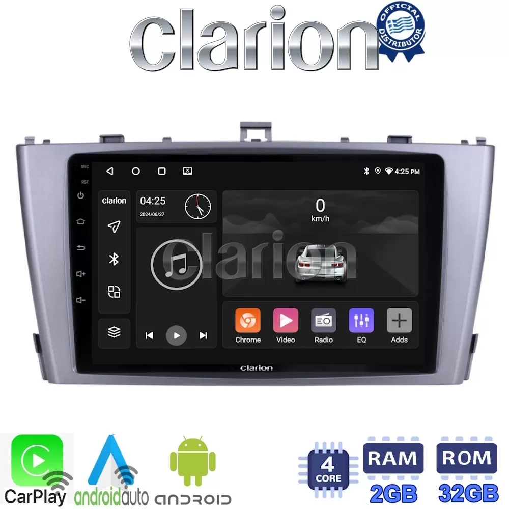 CLARION GL31027 Οθόνη OEM Multimedia Αυτοκινήτου για TOYOTA AVENSIS T27 2009  2016 (CarPlay/AndroidAuto/BT/GP