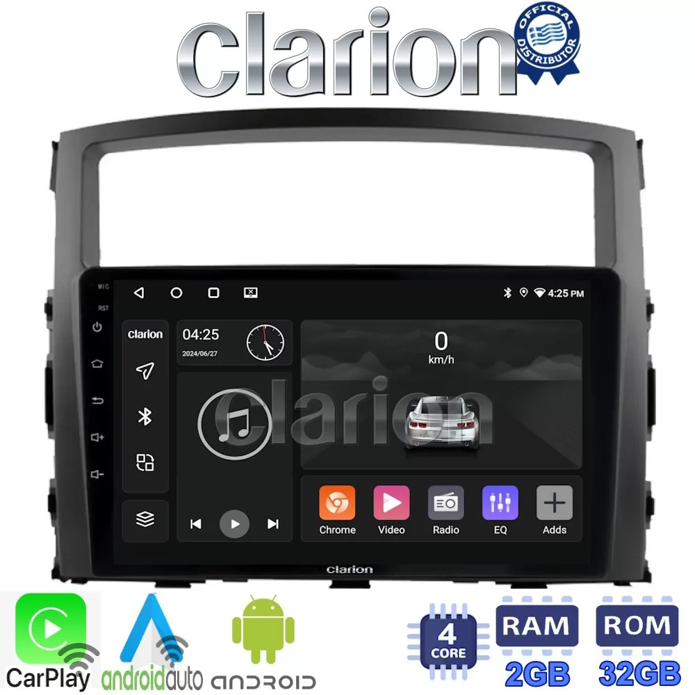 CLARION GL31038 Οθόνη OEM Multimedia Αυτοκινήτου για MITSUBISHI PAJERO 20062014 (CarPlay/AndroidAuto/BT/GPS/W