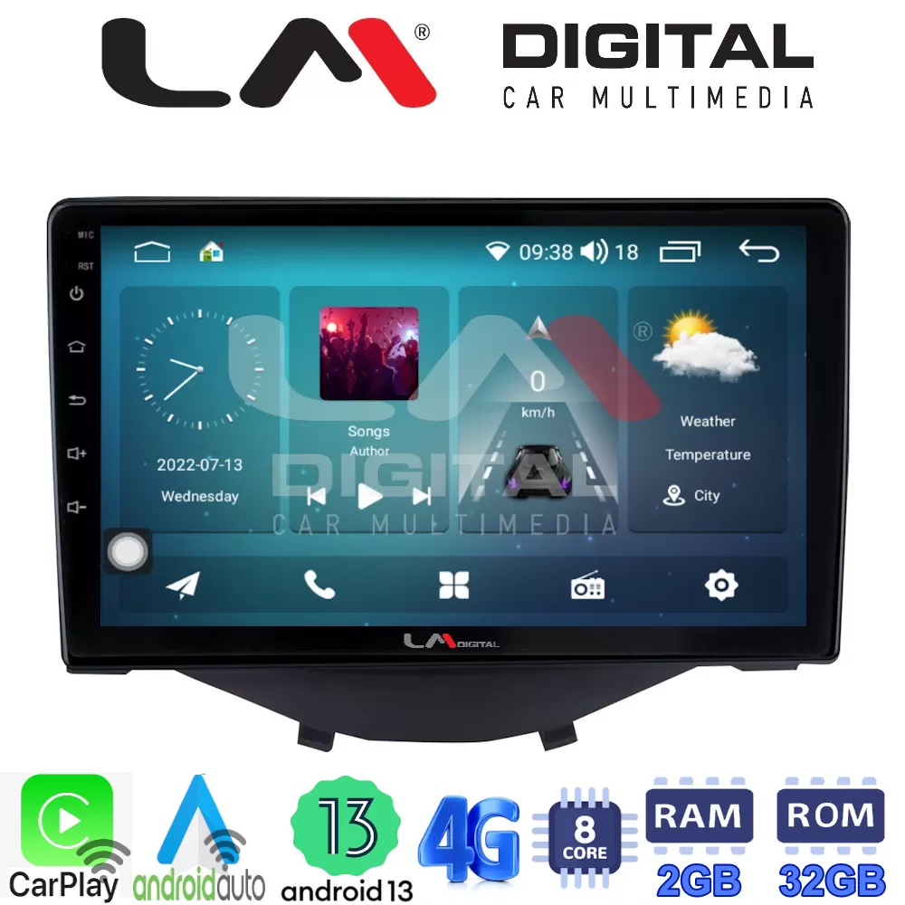 LM Digital - LM ZR8564B GPS Οθόνη OEM Multimedia Αυτοκινήτου για Toyota Aygo 2014  Citroen C1 2014  Peugeot 1