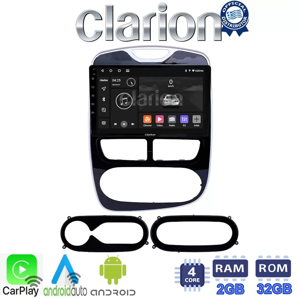 CLARION GL31320 Οθόνη OEM Multimedia Αυτοκινήτου για RENAULT CLIO 2012  2015 (CarPlay/AndroidAuto/BT/GPS/WIFI
