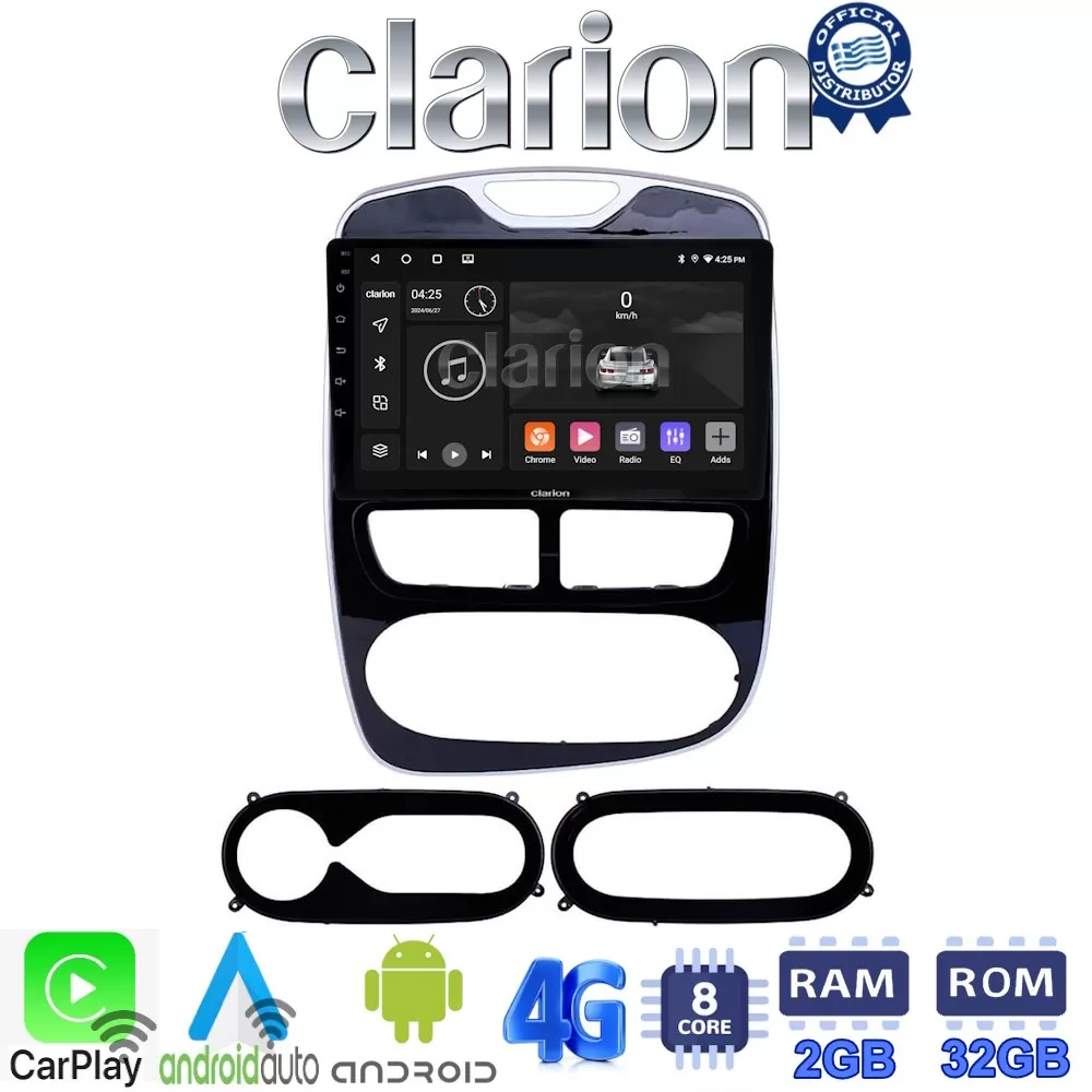 CLARION GL71320 Οθόνη OEM Multimedia Αυτοκινήτου για RENAULT CLIO 2012  2015 (CarPlay/AndroidAuto/BT/GPS/WIFI