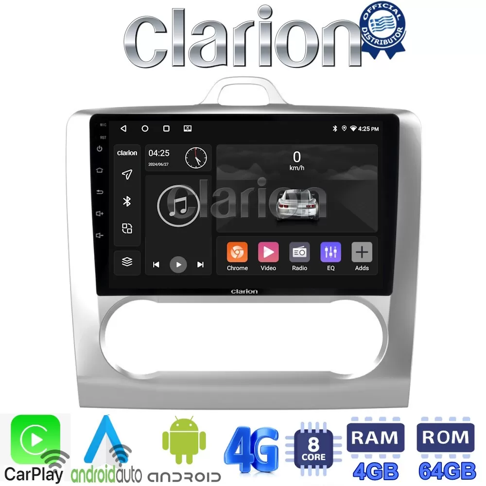 CLARION GL72328 Οθόνη OEM Multimedia Αυτοκινήτου για FORD FOCUS 20042012 (CarPlay/AndroidAuto/BT/GPS/WIFI/GPR