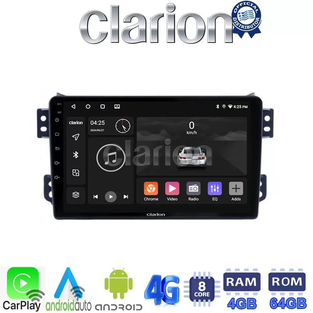 CLARION GL72540 Οθόνη OEM Multimedia Αυτοκινήτου για OPEL AGILA - SUZUKI ALTO 2008 (CarPlay/AndroidAuto/BT/GP