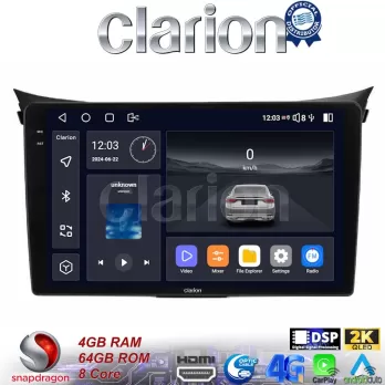 CLARION GL74156 Οθόνη OEM Multimedia Αυτοκινήτου για Hyundai i30 2012  2017 (CarPlay/AndroidAuto/BT/GPS/WIFI/
