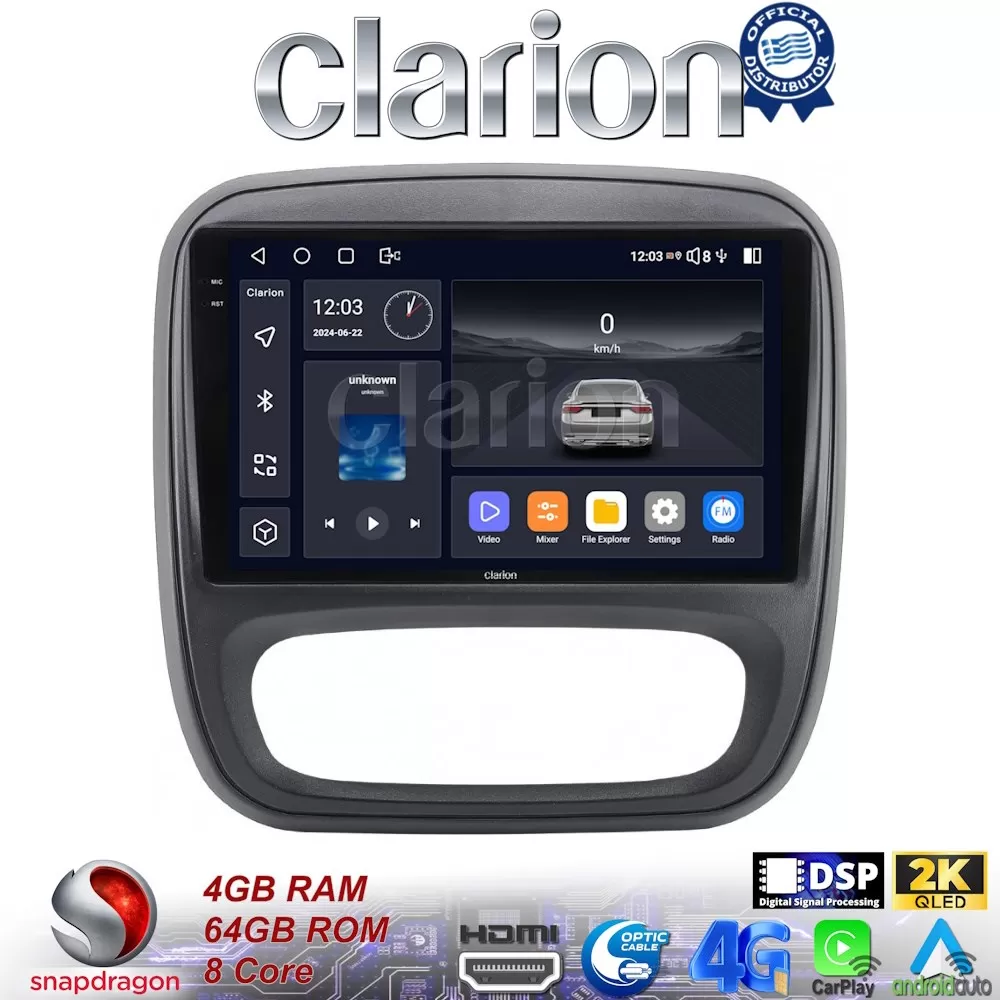 CLARION GL74706 Οθόνη OEM Multimedia Αυτοκινήτου για Opel Vivaro 2014  2020Renault Traffic 2014  2020Nissan N
