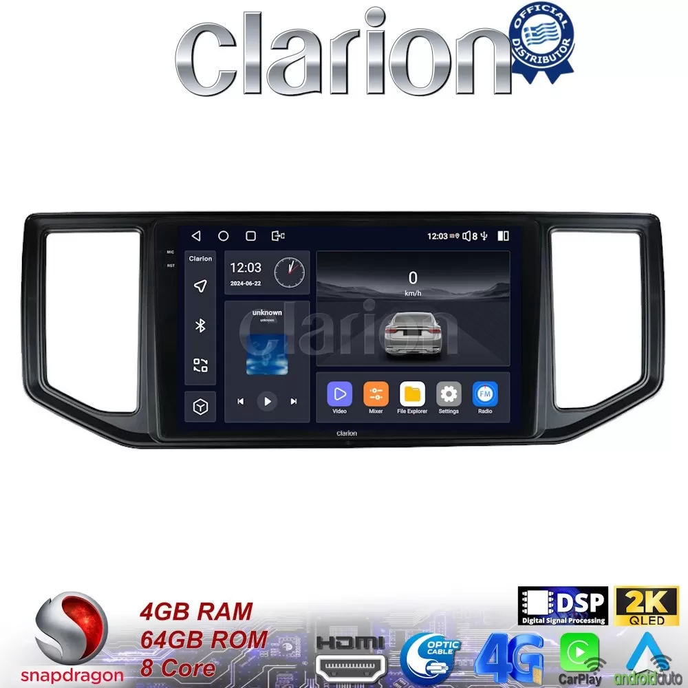 CLARION GL74997 Οθόνη OEM Multimedia Αυτοκινήτου για VW CRAFTER 2017  2021MAN TGE 2017  (CarPlay/AndroidAuto/