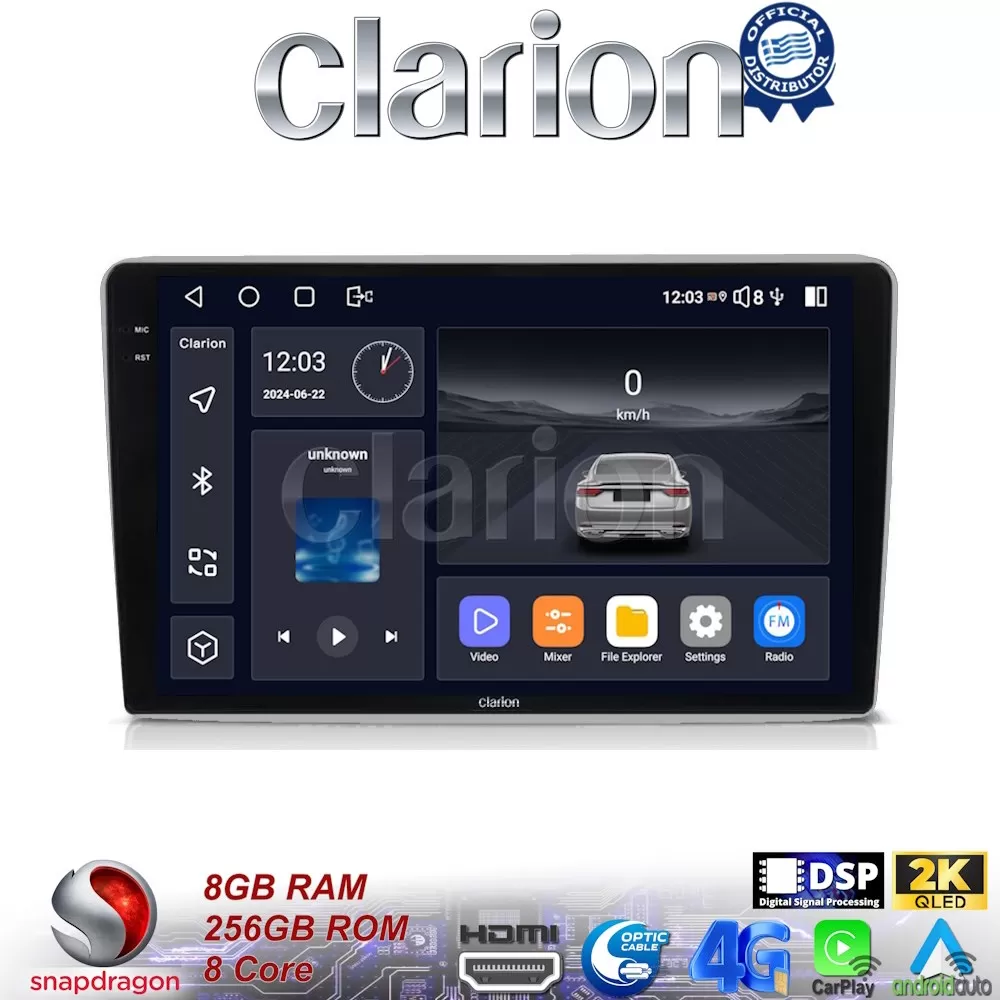 CLARION GL75019S Οθόνη OEM Multimedia Αυτοκινήτου για OPEL (CarPlay/AndroidAuto/BT/GPS/WIFI/GPRS)