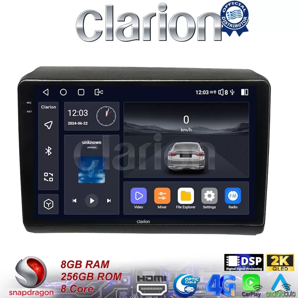 CLARION GL75194 Οθόνη OEM Multimedia Αυτοκινήτου για Fiat Ducato - Citroen Jumper - Peugeot Partner 2012 (Car