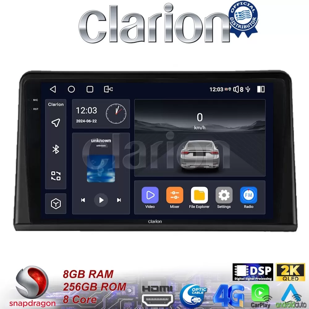 CLARION GL75326 Οθόνη OEM Multimedia Αυτοκινήτου για Renault Express 2023  (CarPlay/AndroidAuto/BT/GPS/WIFI/G