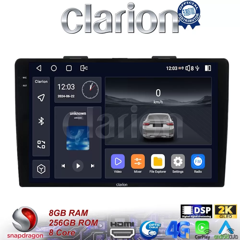 CLARION GL75500 Οθόνη OEM Multimedia Αυτοκινήτου για FIAT 500L 2012 (CarPlay/AndroidAuto/BT/GPS/WIFI/GPRS)