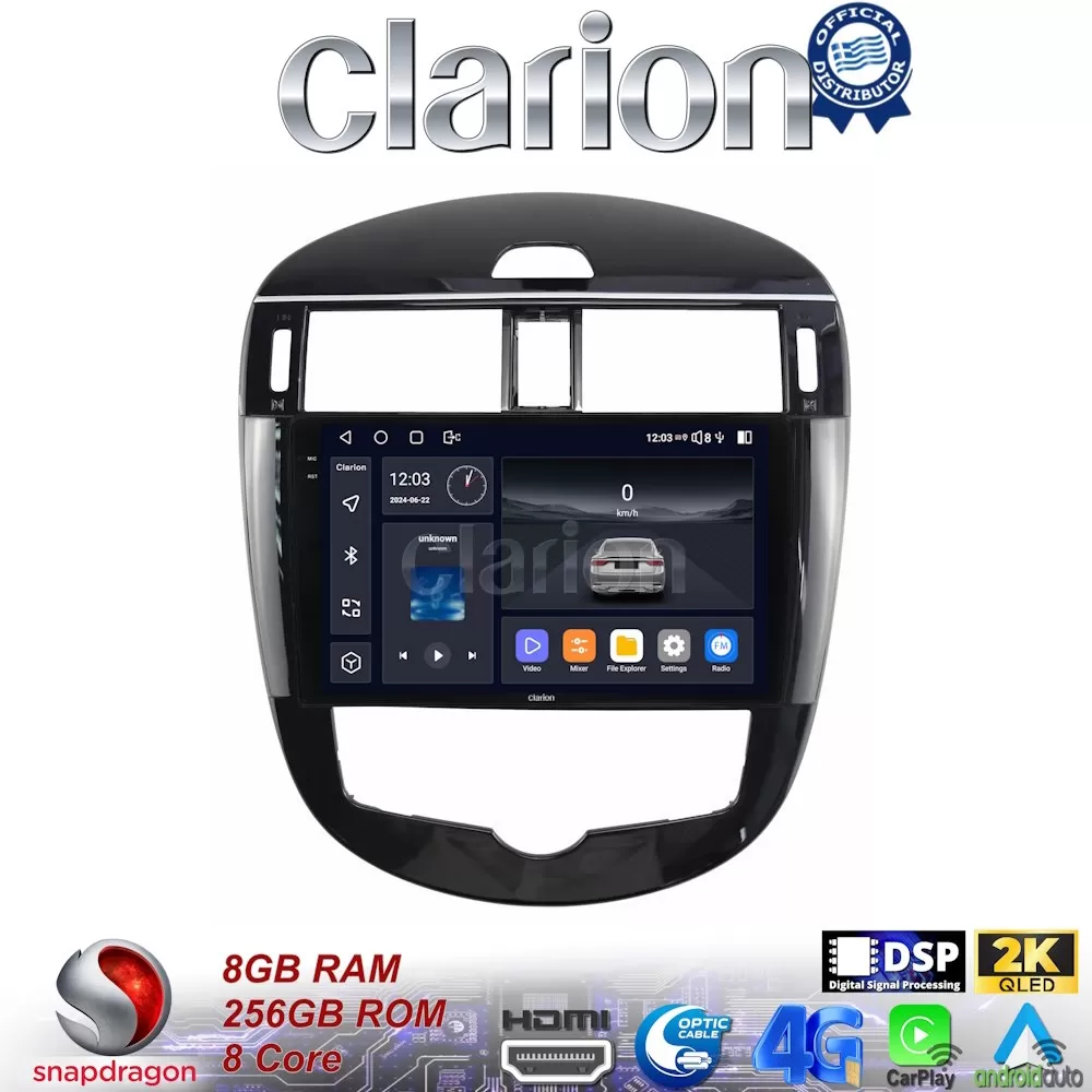 CLARION GL75648 Οθόνη OEM Multimedia Αυτοκινήτου για Nissan Pulsar 2015 (CarPlay/AndroidAuto/BT/GPS/WIFI/GPRS