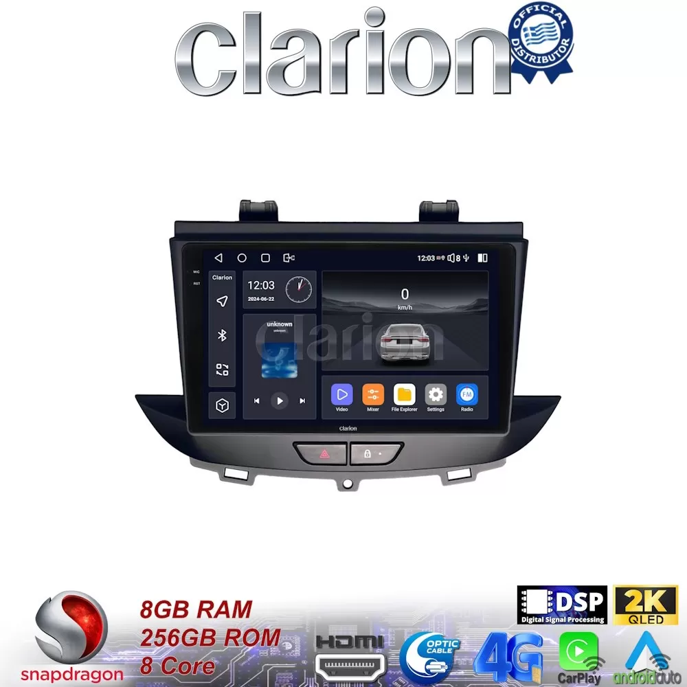 CLARION GL75664 Οθόνη OEM Multimedia Αυτοκινήτου για Opel Crossland-Grandland 2017  (CarPlay/AndroidAuto/BT/G
