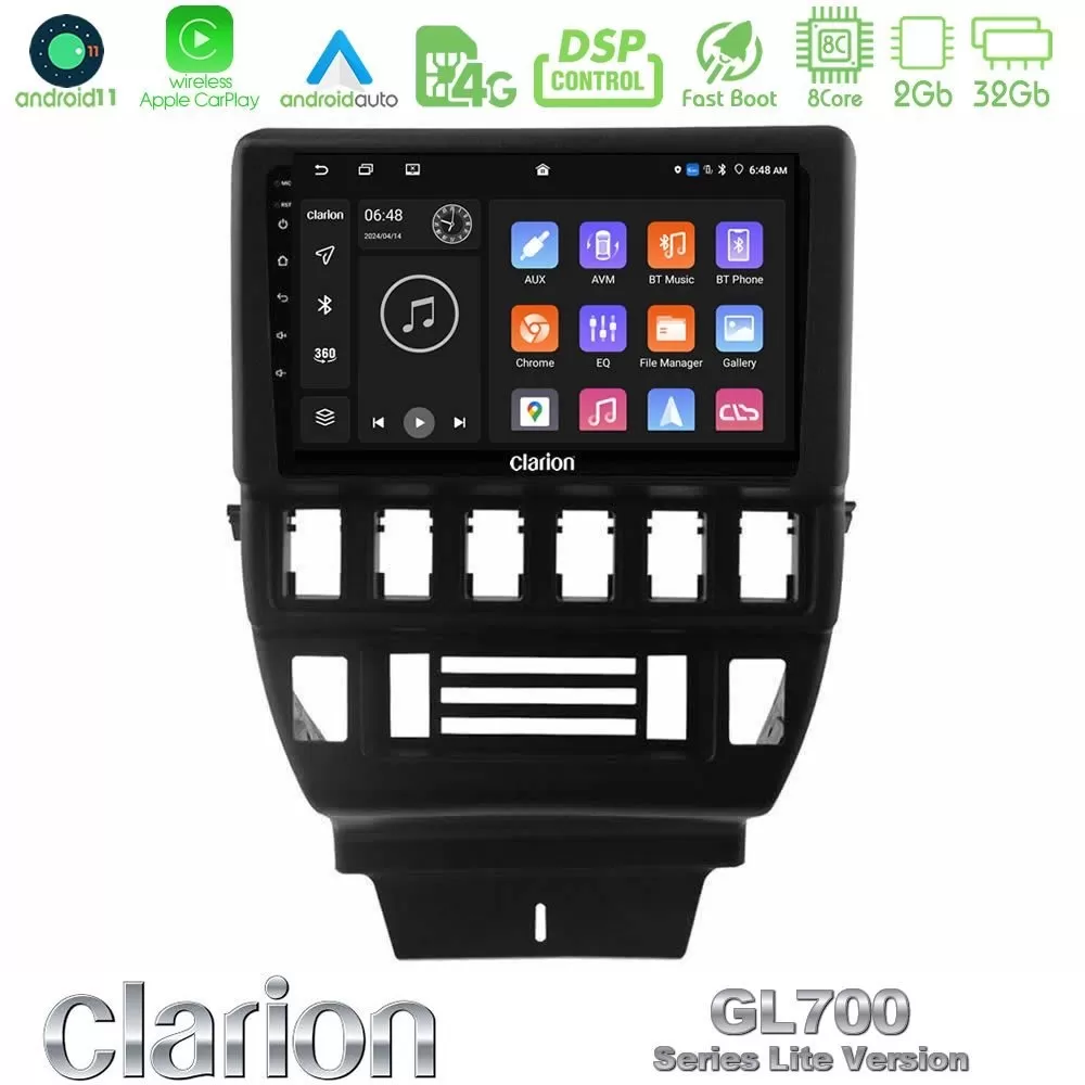 Clarion GL700 Lite Series 8Core Android11 2+32GB Lada Niva Navigation Multimedia Tablet 9" Με Carplay & Android Auto