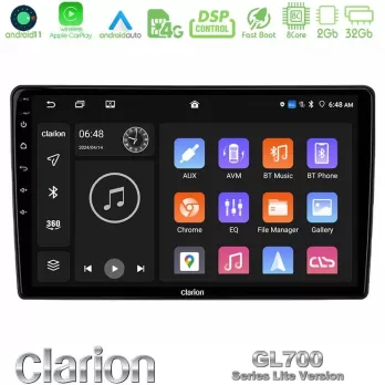 Clarion GL700 Lite Series 8Core Android11 2+32GB Lada Niva Navigation Multimedia Tablet 9" Με Carplay & Android Auto